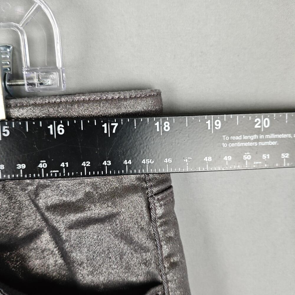 White House Black Market Pants Womens 14 Silver The Skinny Ankle Metallic Coated - Picture 8 of 16